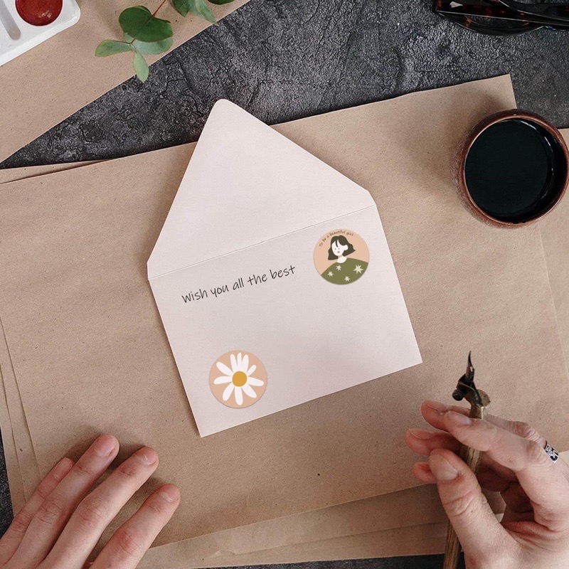 100 Tem Nhãn Dán Sticker Decal 2.5cm/1Inch- Cô Gái