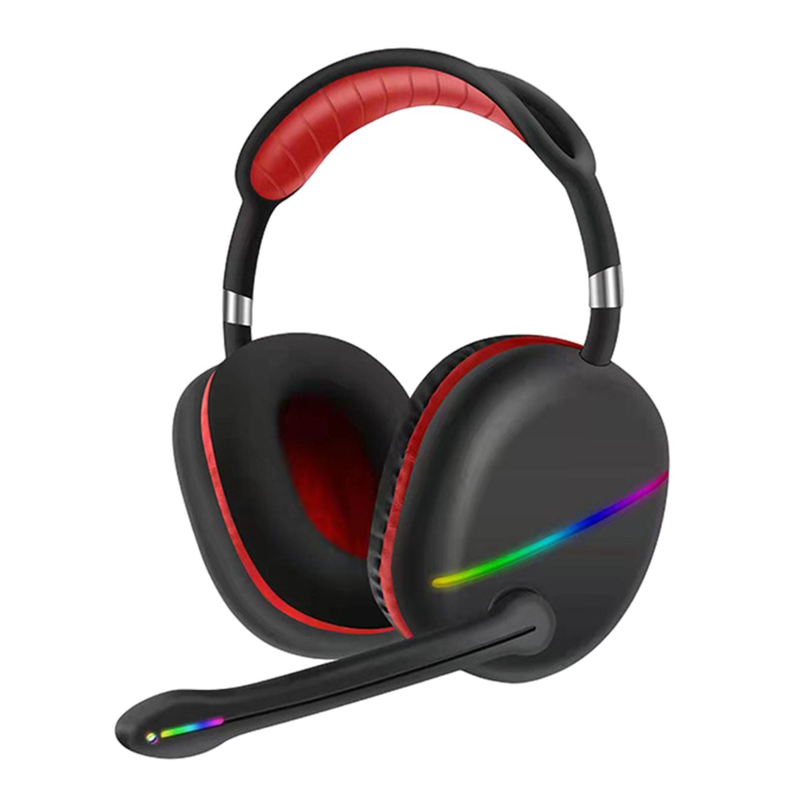 2 Bluetooth 5.1 Headphones with Microphone, RGB Lights, HiFi Low Latency Computer
