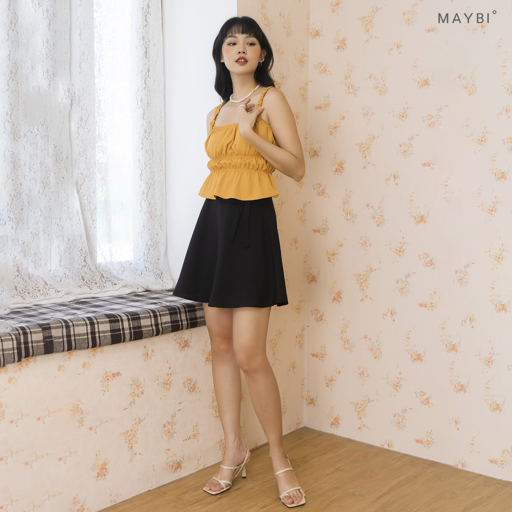 MAYBI - Chân váy A phối nơ