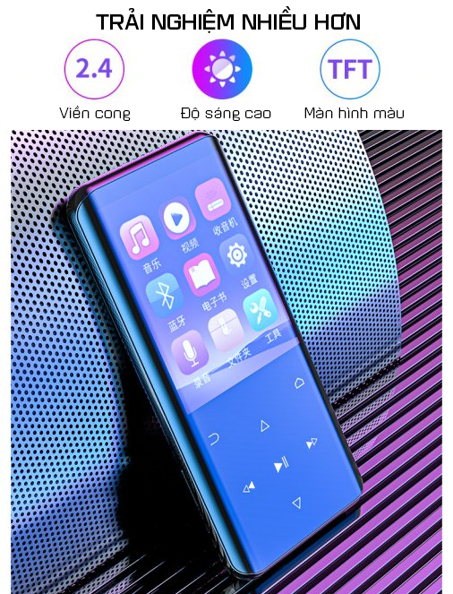 Máy Nghe Nhạc MP3 Màn Hình Cảm Ứng Bluetooth Ruizu D25 Bộ Nhớ Trong 16GB - Hàng Chính Hãng