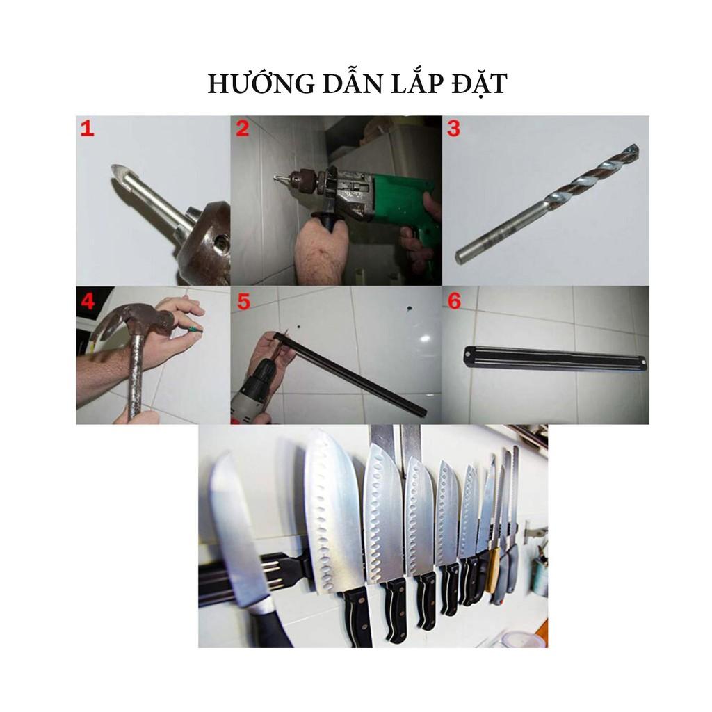 Kệ Nam Châm Hít Gác Dao, Vật Dụng Sắt Thép Từ Tính Tiện Lợi - Dài 50cm