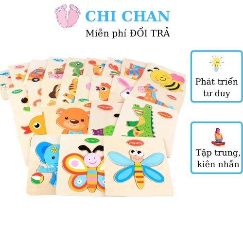Đồ chơi ghép hình gỗ ép mịn phát triển tư duy cho bé kích thước 15*15cm, đồ chơi giáo dục phát triển não bộ