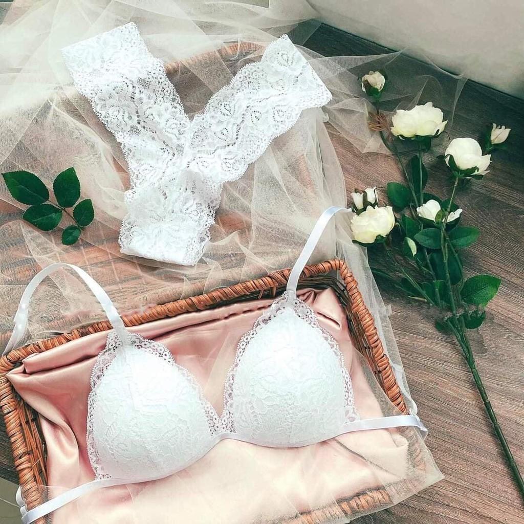 Bra thiết kế sexy Chất ren thoáng mát - mút ngực không gọng