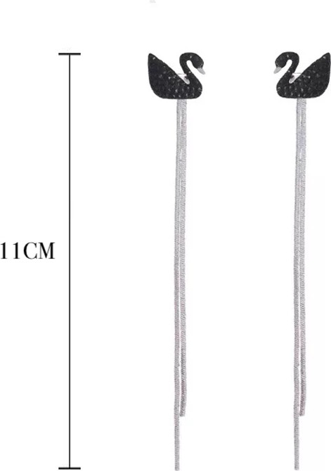 Bông Tai Bạc Ý S925 Hình Thiên Nga Đen Style Hàn Quốc BT41