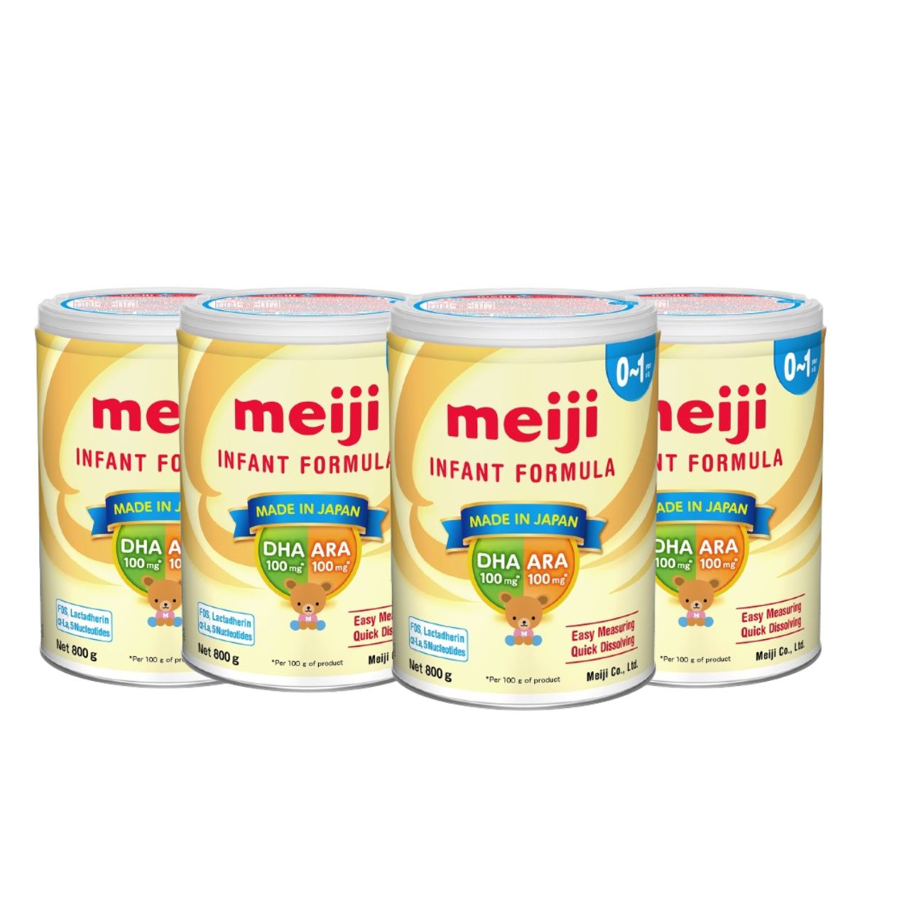 Combo 4 Lon sữa Meiji Infant Formula 800g (Cho trẻ từ 0-1 tuổi)