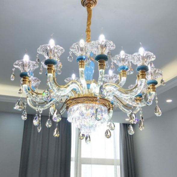 Đèn chùm HELGA phong cách sang trọng, hiện đại 15 tay - kèm bóng LED