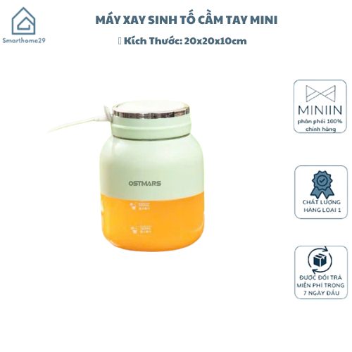 Máy Xay Sinh Tố Cầm Tay Mini Ostmars - Sạc Tích Điện, 10 Lưỡi Dao Đa Năng, Dung Tích 500ml - HÀNG CHÍNH HÃNG MINIIN