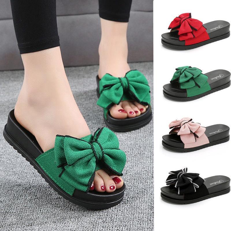 slippers women's summer new style fashionable external sandals outdoor flip flops bowknot home slippers