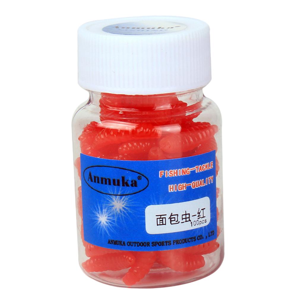 1 Box Imitation Worm Artificial Soft Bait Fishing Lure Red