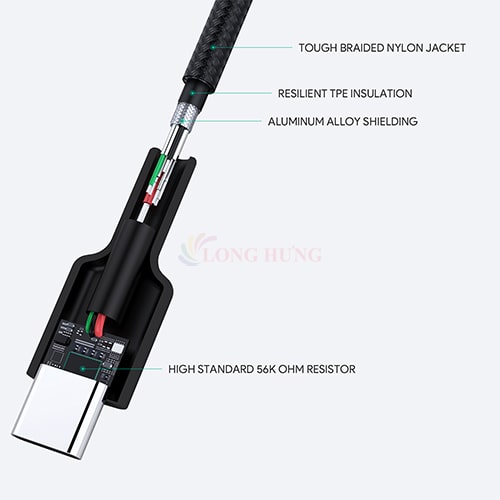 Cáp USB Type-C Aukey Impulse Braided AC 0.9m CB-CD30 - Hàng chính hãng