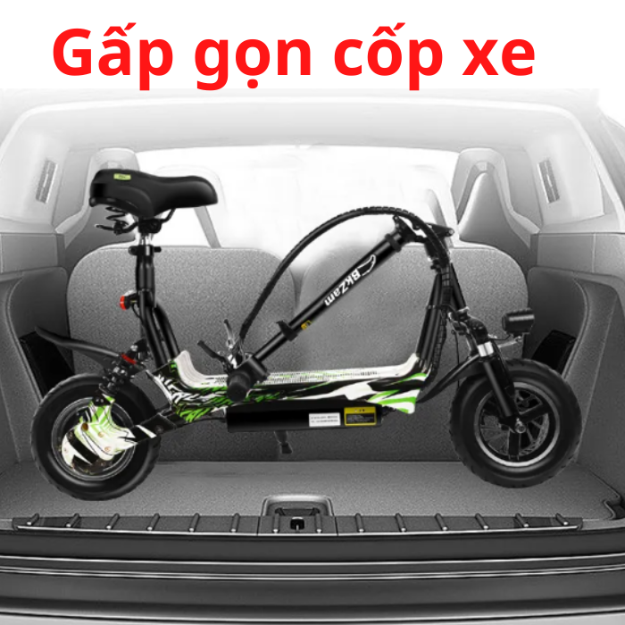 Xe Điện Mini Gấp Gọn scooter cho trẻ em học sinh cấp 2 chiều cao có thể điều chỉnh được phù hợp từ 5 tuổi trở lên, Pin litium panasonic 36V 10Ah xe chay tối đa 30-35km/h quãng đường đi được 20-25km/lầm sạc