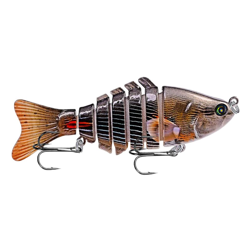 100mm Colored Fishing Joint Lures Artificial Hard Bait 2 Treble Hooks