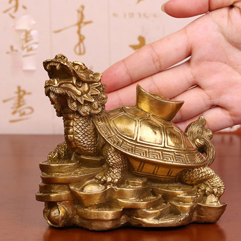 Tượng Long Quy rùa đầu rồng cõng nén vàng bằng đồng thau phong thủy Tâm Thành Phát