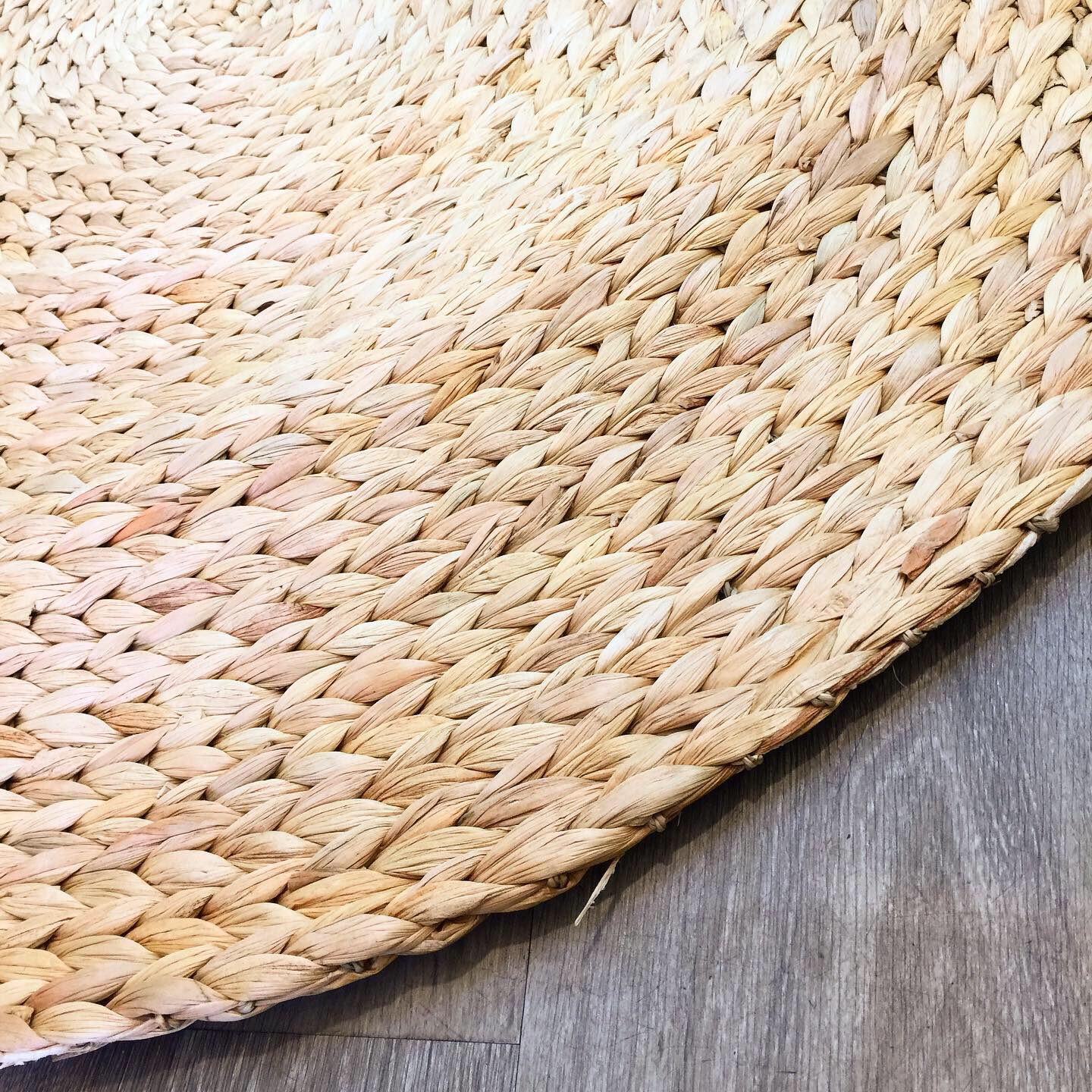 Thảm lục bình tròn D40cm tấm lót đan bằng bèo hay lục bình tự nhiên 100% làm lót, thảm, decor vintage