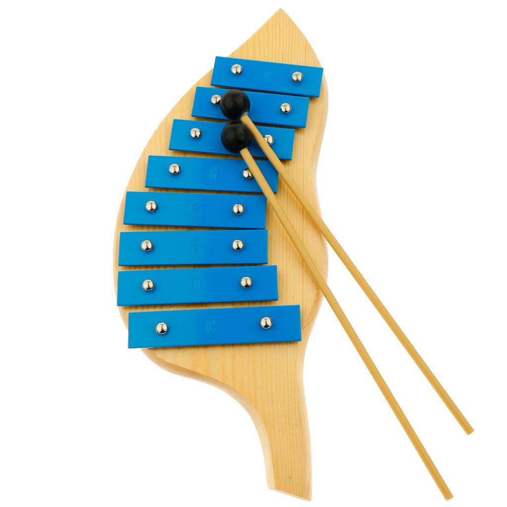 8 màu Gỗ Đàn Gõ Xylophone cho Trẻ Em Đồ Chơi Âm Nhạc cho Bé-với Hai Con-Gỗ An Toàn Mallet