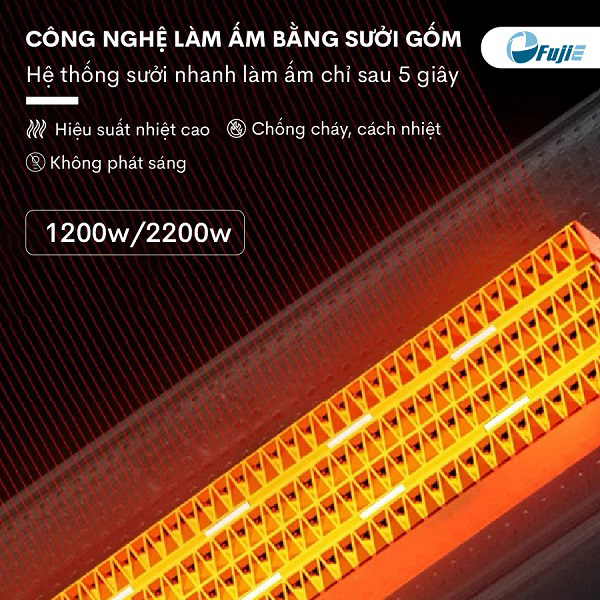 Quạt sưởi gốm Ceramic để sàn FujiE CH-2400 - Hàng Chính Hãng