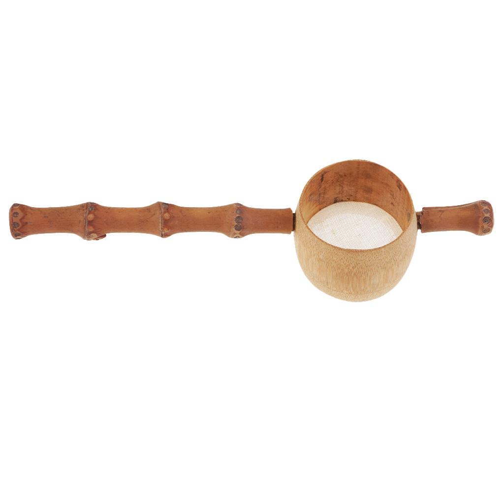 Tea Hobby Bamboo Tea Herb Filter Strainer Infuser Mesh Spoon Kitchen Gadget