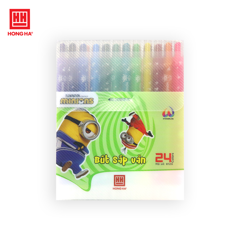 Bút sáp vặn Hồng Hà Minions 24 màu - 8120