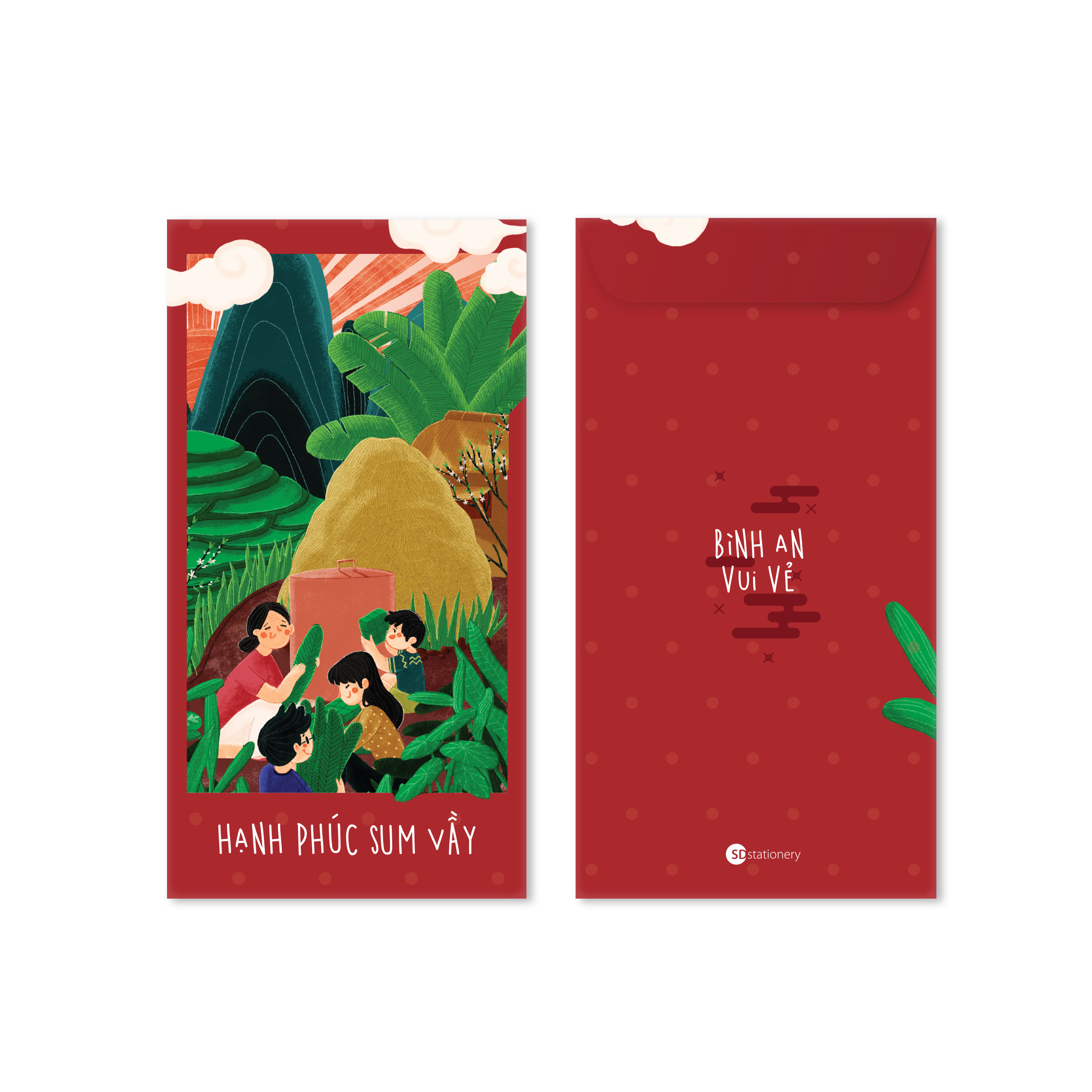 Bao lì xì SDstationery Hạnh phúc sum vầy - Peace Joy Love (bộ 6 cái)