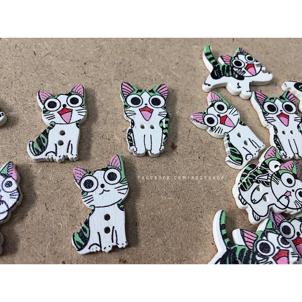 Nút gỗ hình mèo Chii