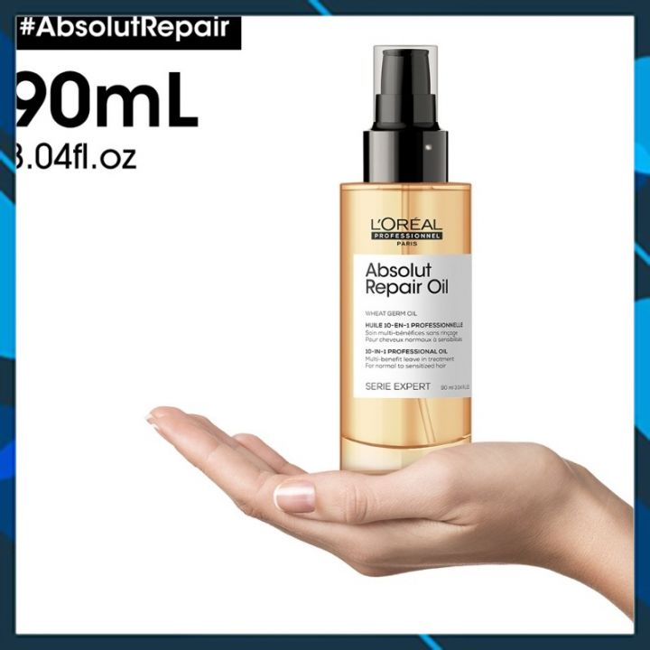 Tinh dầu dưỡng tóc L'OREAL PRO SERIE EXPERT Absolut Repair Oil 10-in-1 Professional Oil 90ml