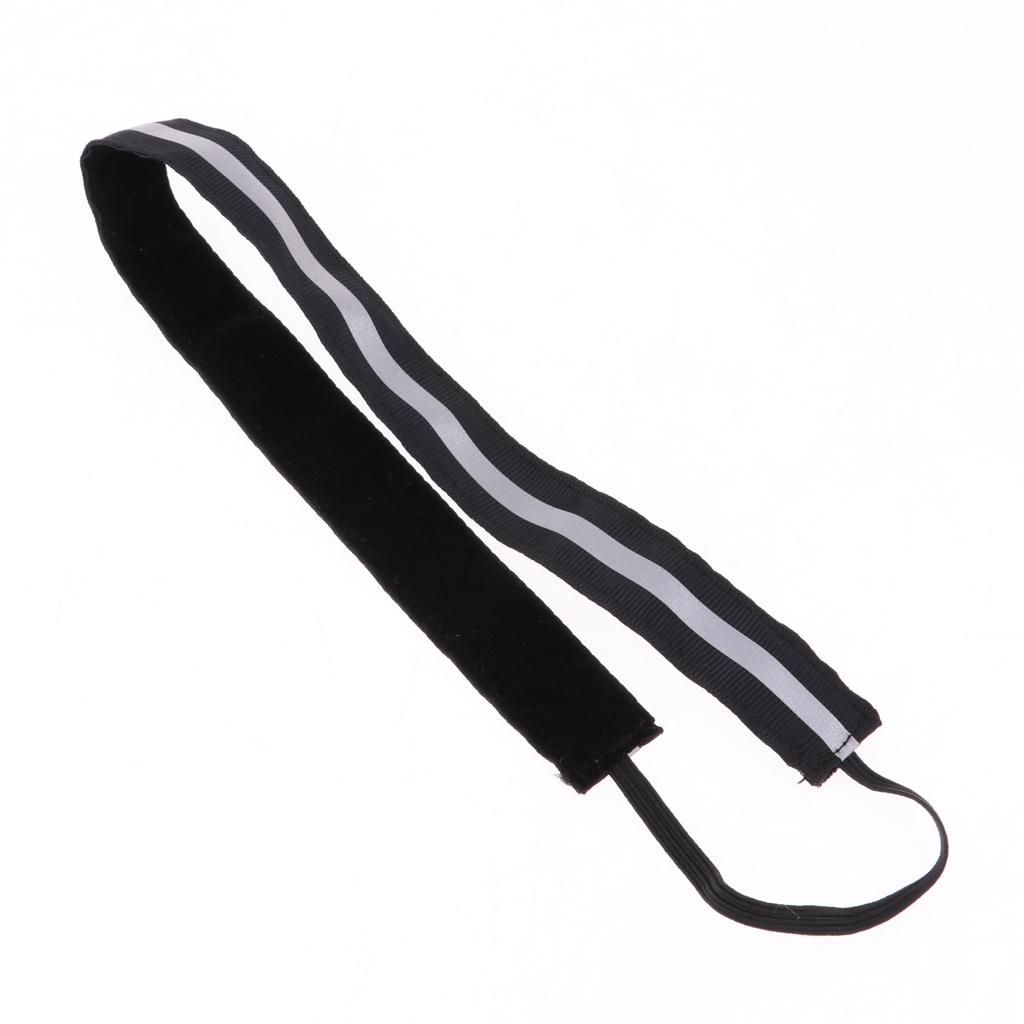 Reflective Men Women Sports Headband Gym Sweatband Hairband Black 1
