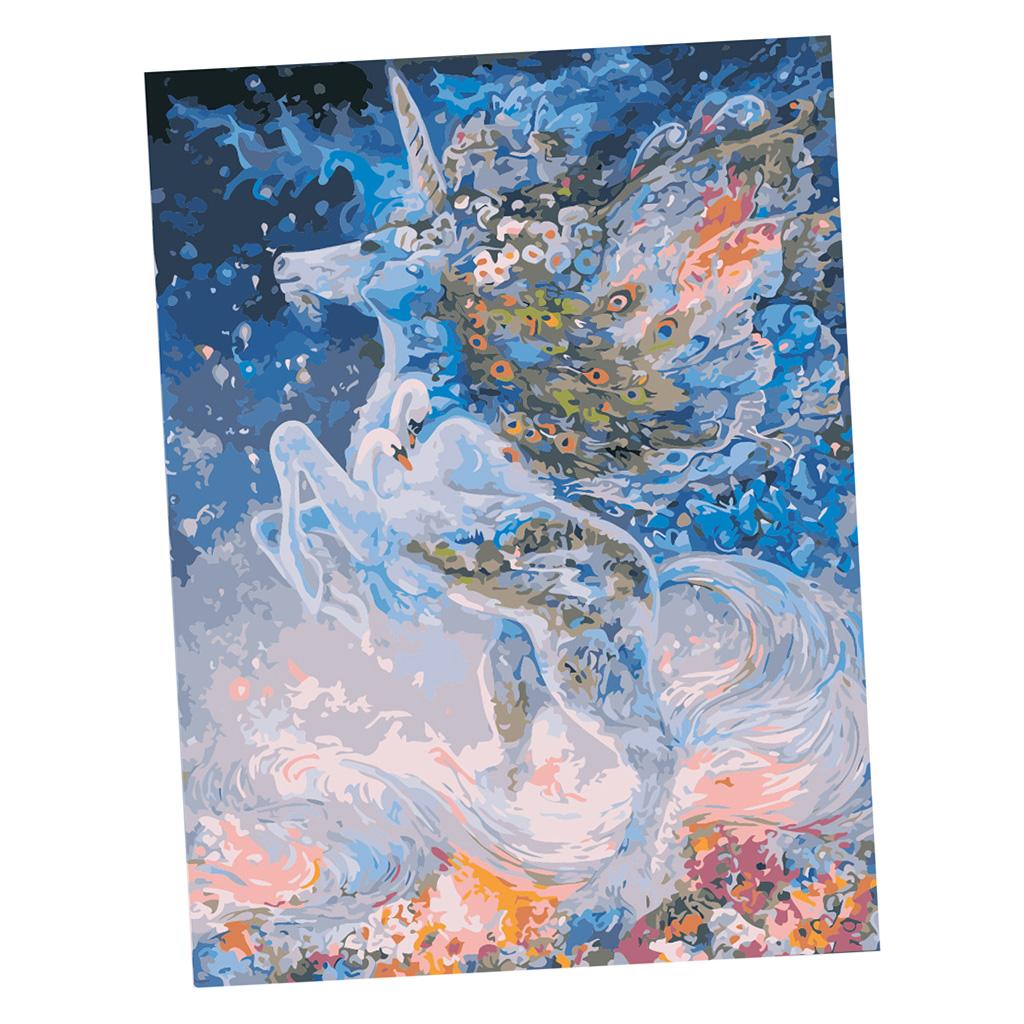 Họa Tiết CHỮ Bằng Số Bộ Không Khung Sơn Vải Bố Hình Đi Bộ trong Mưa