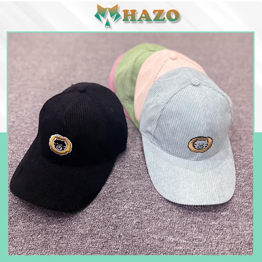 Mũ Lưỡi Trai Nón Kết Nhung Cao Cấp Thêu Mặt Sư tử 430 Phong Cách Ulzzang Form Unisex Nam Nữ