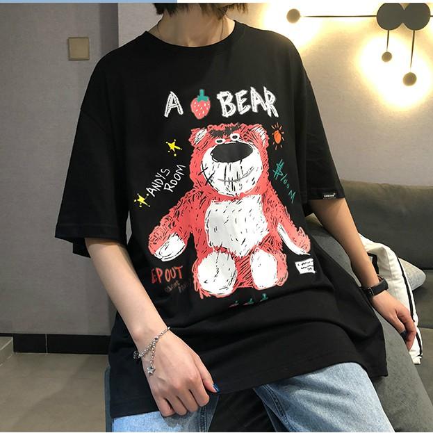 Áo Thun Tay Lỡ Form Rộng Unisex GẤU A BEAR