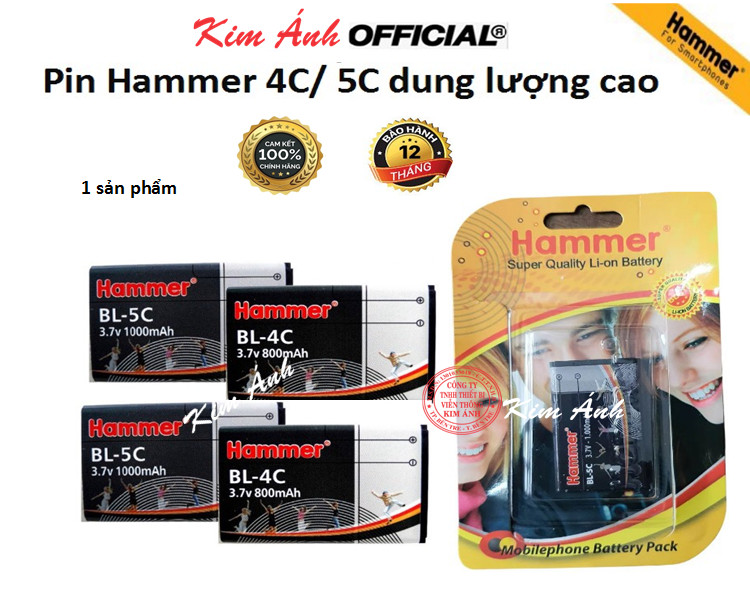 Pin ham mer 4c/5c dùng cho máy cỏ, máy nút bấm , Hàng chính hãng bảo hành 12 tháng