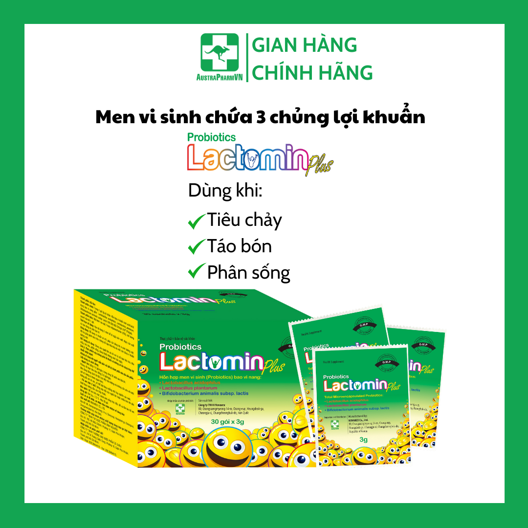 Men Vi Sinh dạng bột thơm ngon LACTOMIN PLUS - Chính Hãng Hàn Quốc - Bổ sung 3 chủng lợi khuẩn bao vi nang