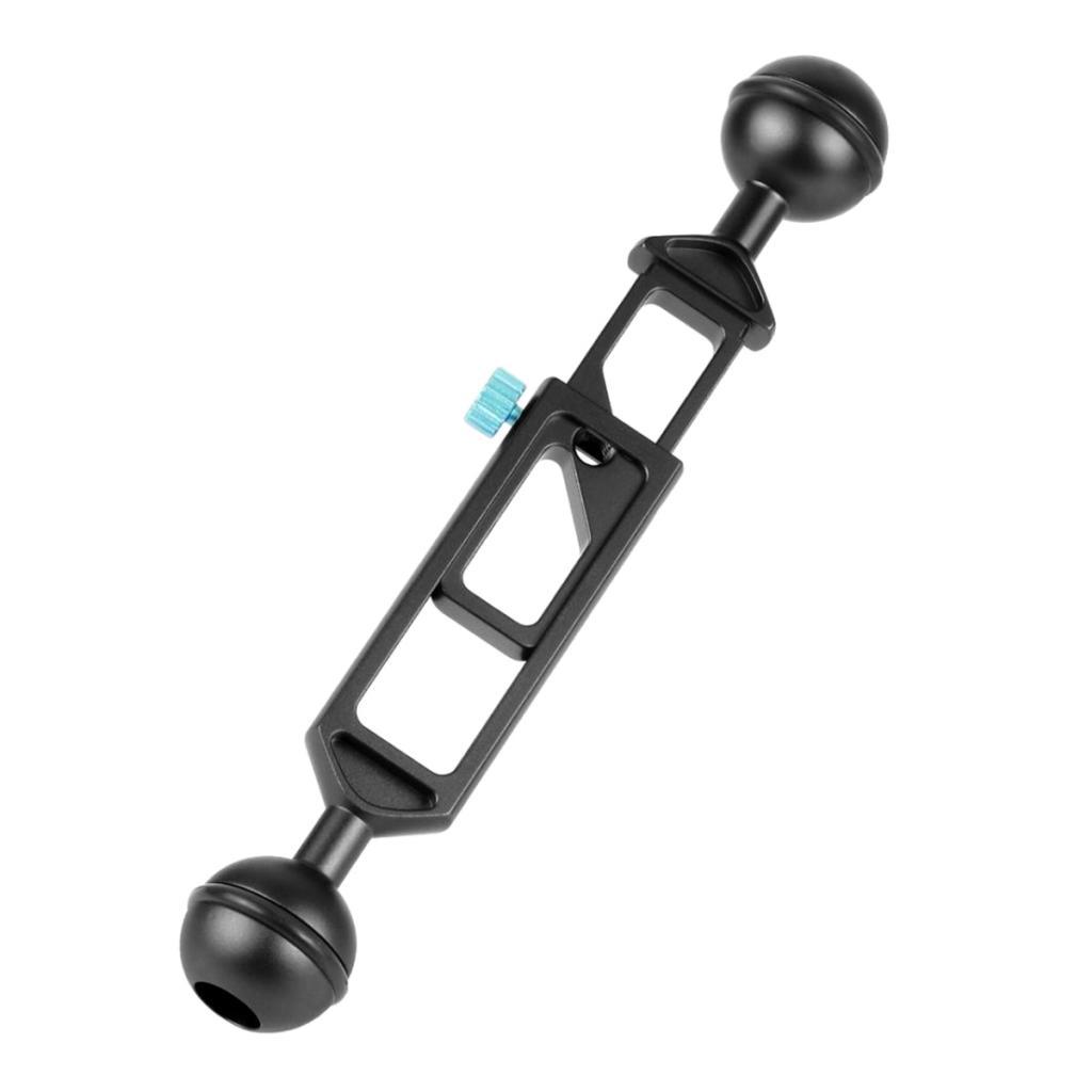 Camera Diving  Light Carbon Fiber Double Ball Head Lamp Arm 1" inch Black
