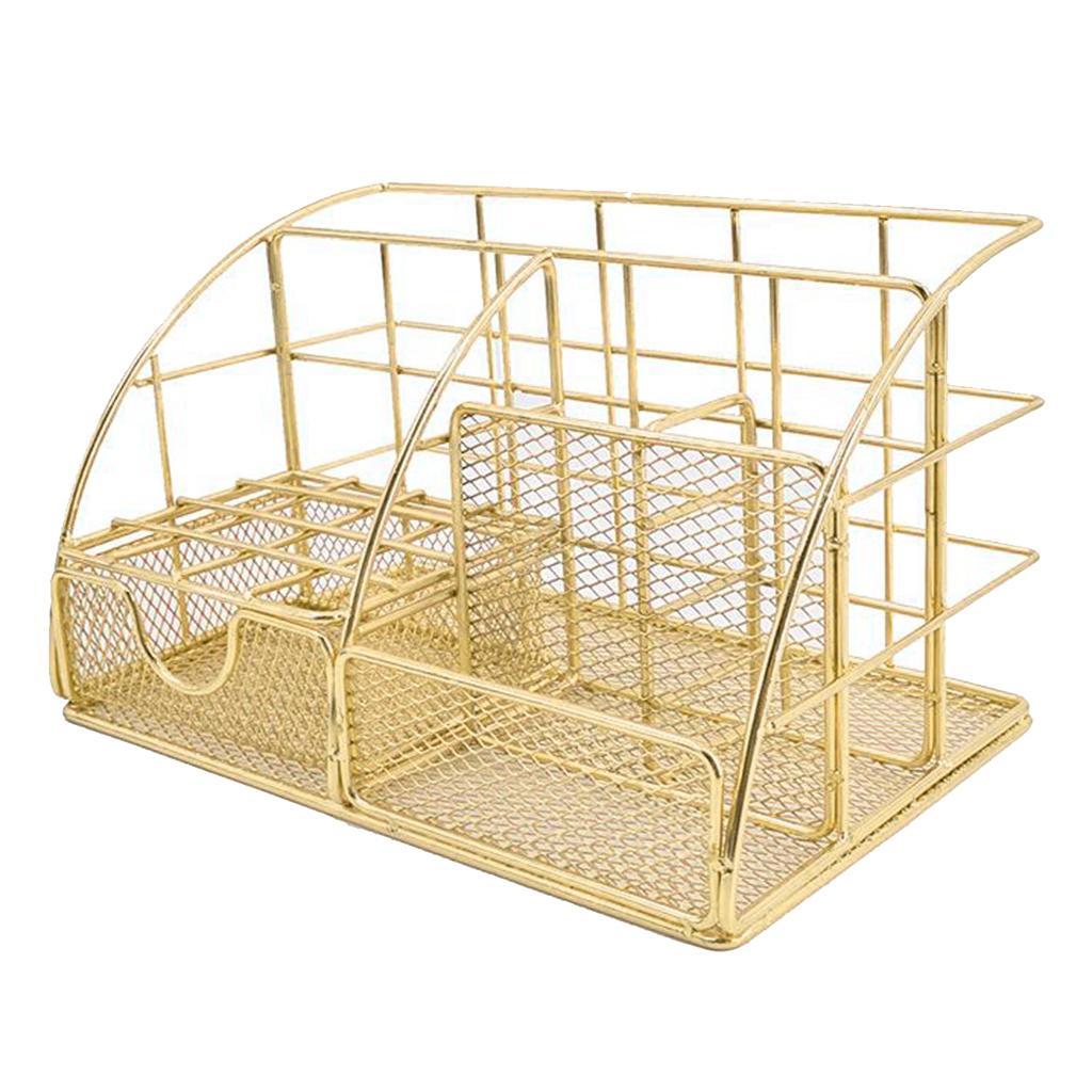Mesh Desk Organizer Supplies with Drawer Home Pen Holder Storage
