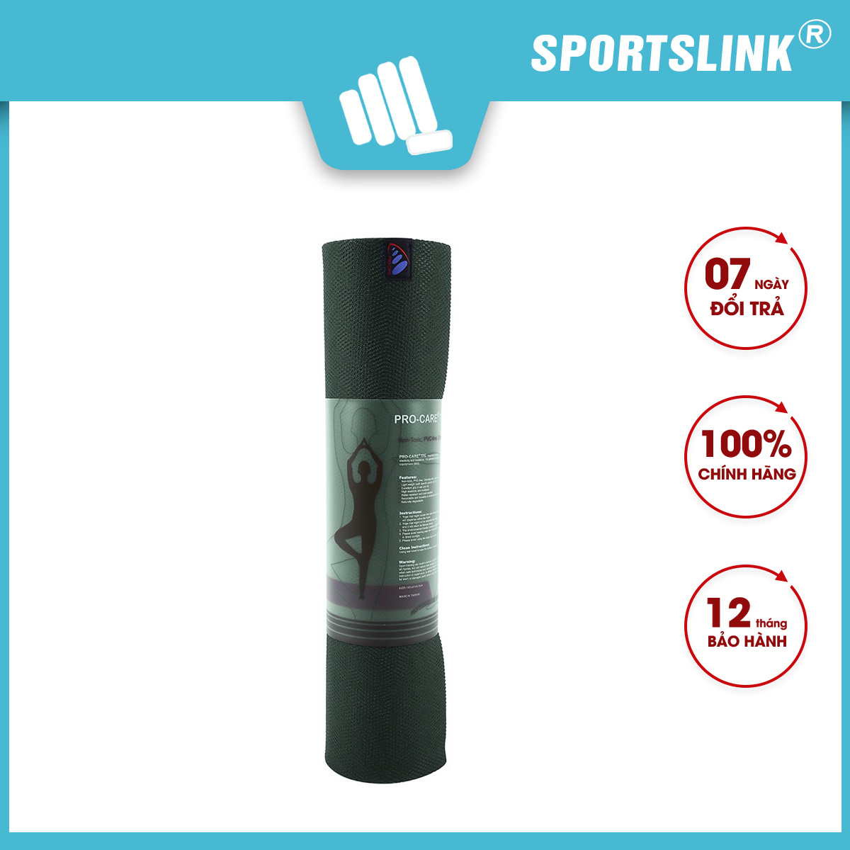 Thảm tập yoga Sportslink Pro-Care TPE siêu bám 5mm