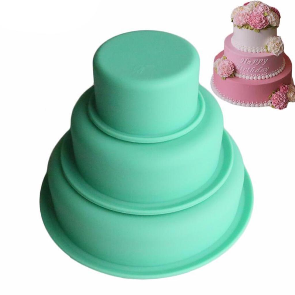 3 Tiers Round Cake Pans Jelly Prepared Food Chocolate Sugarcraft Molds Tins