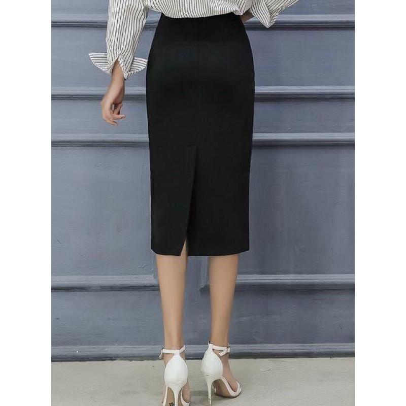 Chân váy bút chì xẻ sau, công sở