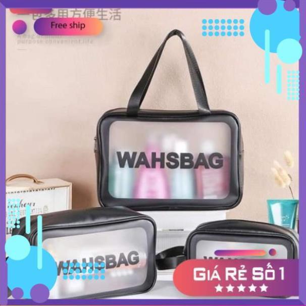 Túi đựng mỹ phẩm Sét 3 túi đựng mỹ phẩm trong suốt mẫu mới, sét 3 túi mỹ phẩm washbag