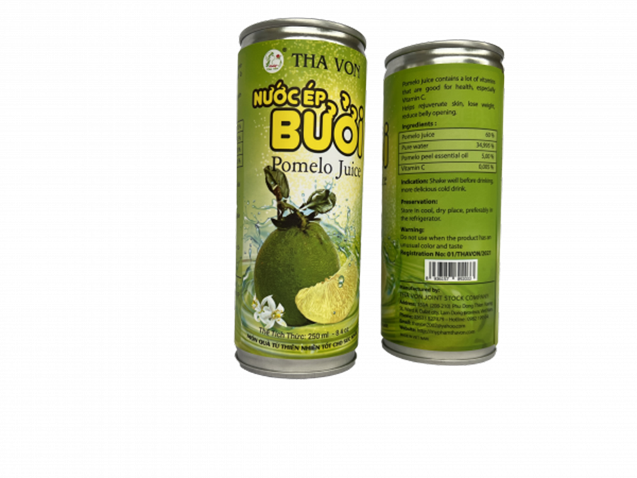 Nước Ép Bưởi Tha Von thùng 24 lon x 250 ml Giúp trẻ hóa da, giảm cân , giảm mở bụng