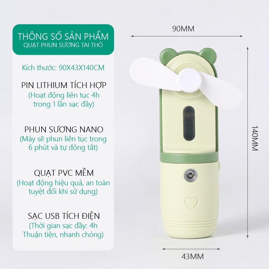 {HOT NHẤT 2021}Quạt Mini Phun Sương Nano Tạo Độ Ẩm-Quạt Mini Cầm Tay Xịt Khoáng Màu Sắc Siêu Xinh