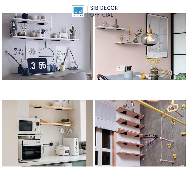 Kệ Gỗ Giá Đỡ Tam Giác Chịu Lực Dài 40cm, Rộng Đến 32cm Thương Hiệu SIB Decor KT031-40