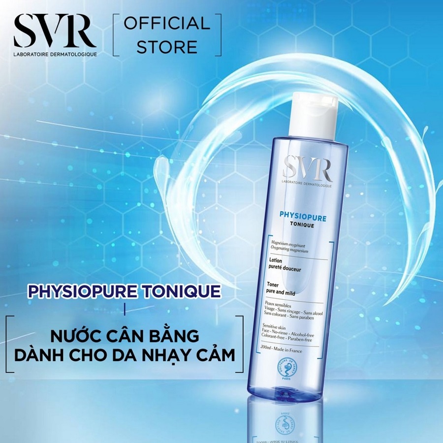 Nước Cân Bằng Da SVR Physiopure Tonique Chai 200ml - PTO + Tặng Kèm1 Sample SVR Dưỡng Da Bất Kì