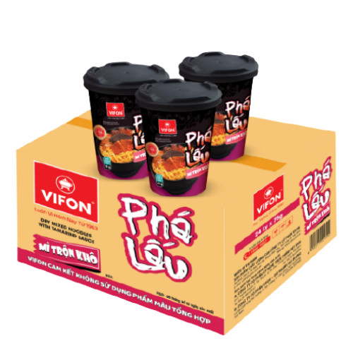 Thùng 24 Ly Mì Trộn Phá Lấu VIFON (75gr/ Ly)