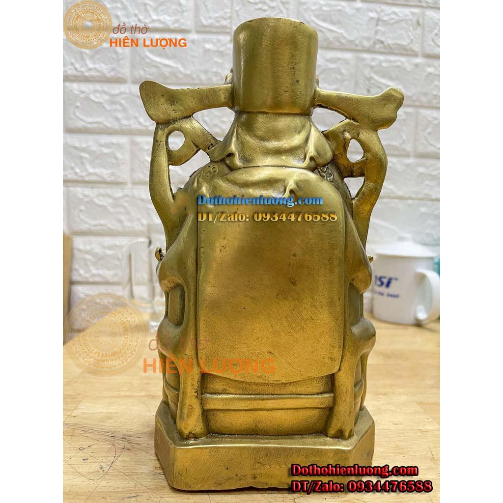Tượng Ông Phát - Thần Tài Lộc Bằng Đồng Vàng Nguyên Chất Cao 23cm Đẹp Tinh Xảo