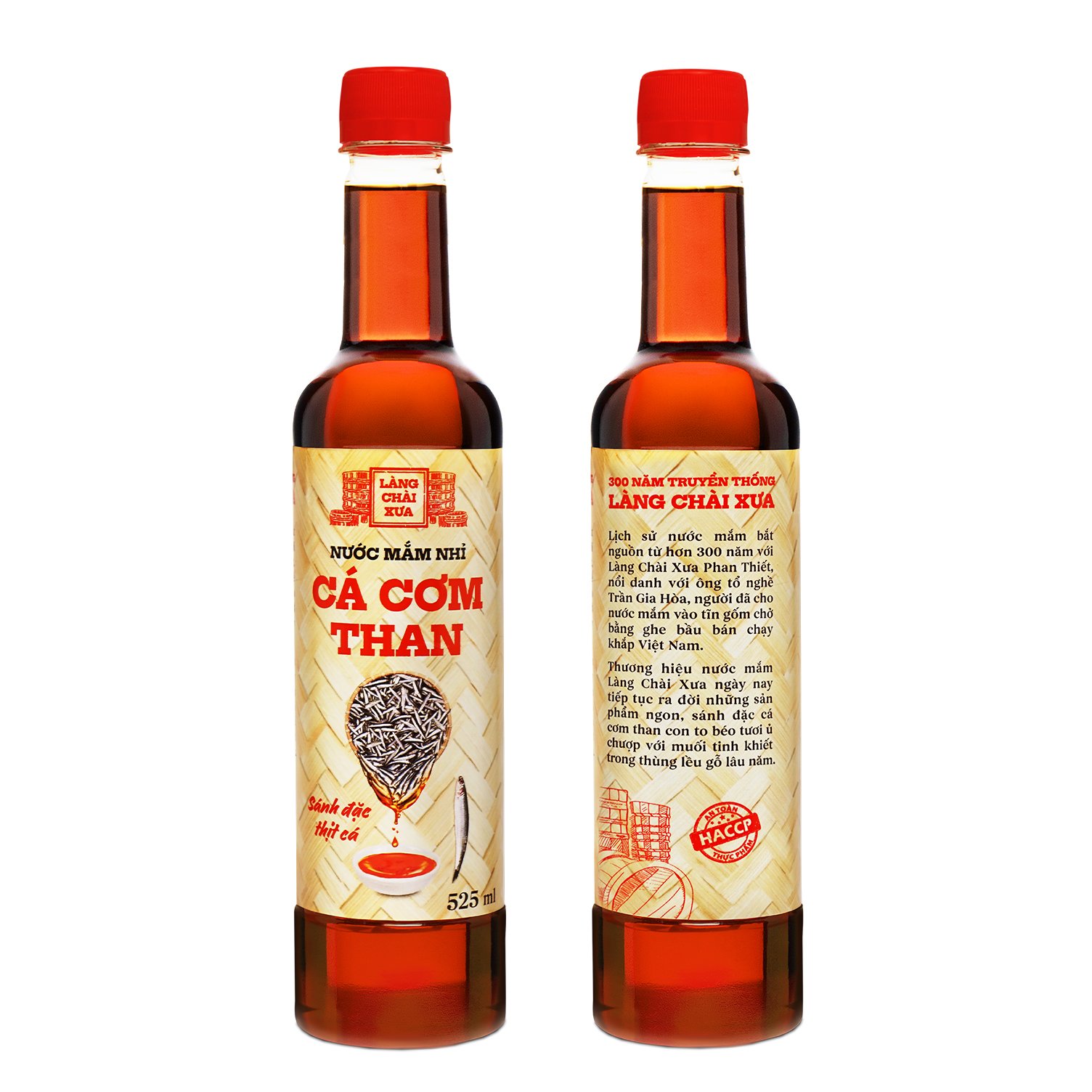 Nước mắm nhỉ cá cơm than Làng Chài Xưa 525ml sánh đặc thịt cá 300 năm truyền thống