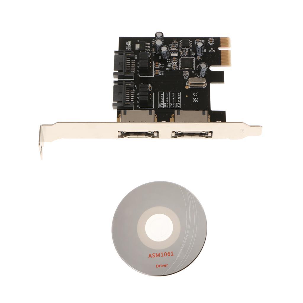 2 Port SATA 6 Gbps eSATA Controller Expansion Card Super Speed