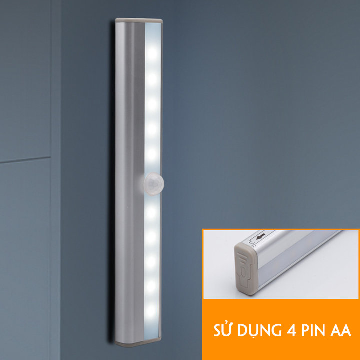 Đèn led gắn tủ quần áo dùng pin,cảm biến thông minh, gắn tủ quần áo tiện dụng