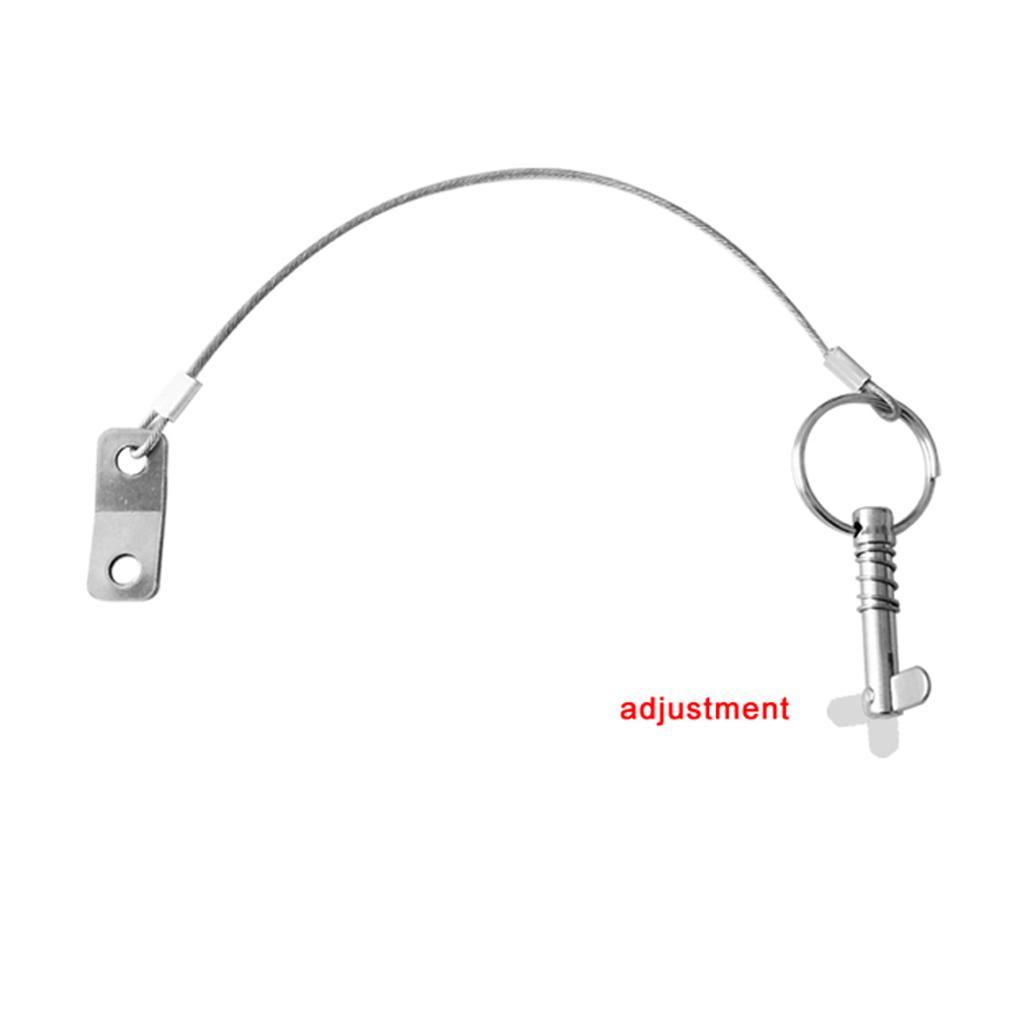 2PCS Marine Boat Top Pin Quick Release Pin Stainless Steel & Lanyard Bimini