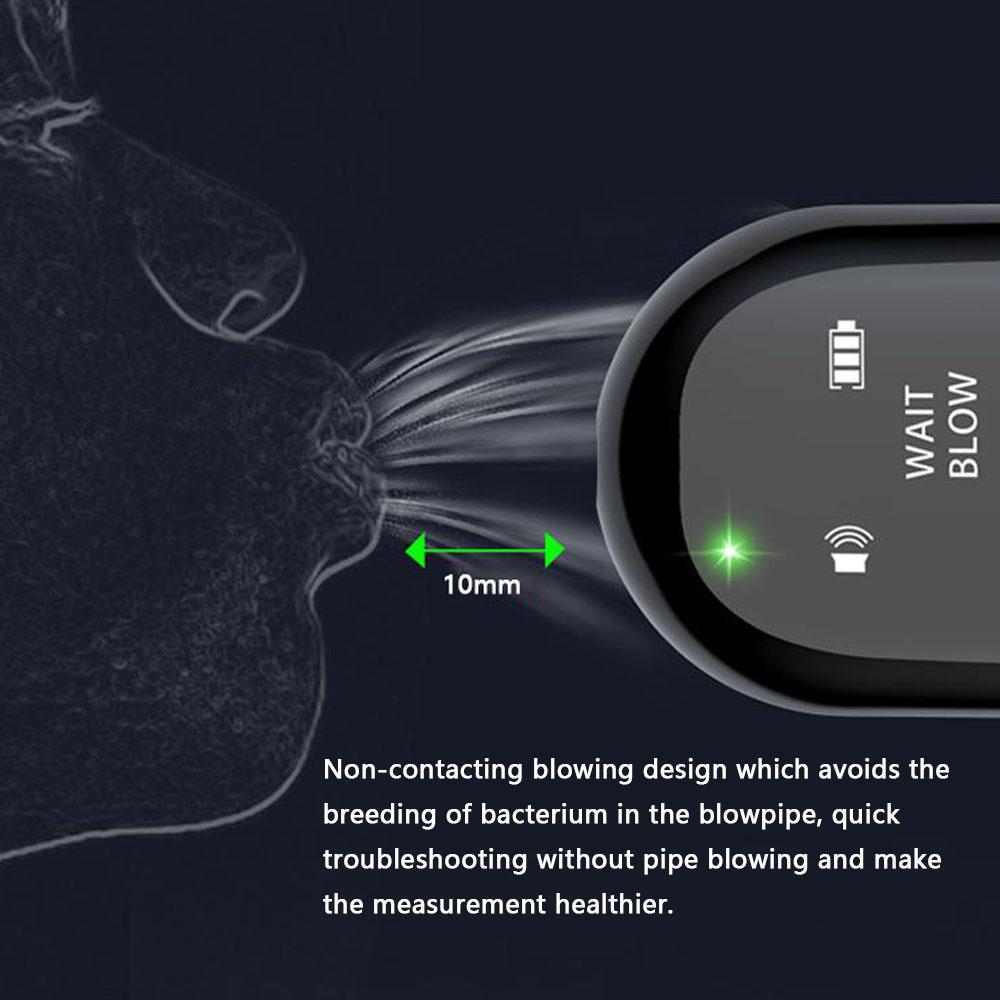 Mini Portable Alcohols Detector Non-Contacting Breath Blow Tester Quick Response TFT Display Screen High-Sensitive Electronic Breathalyzer with 3-Color Indicator Light