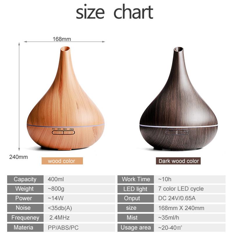 550Ml Tinh Máy Khuếch Tán Tinh Dầu Siêu Âm Thanh Máy Tạo Độ Ẩm Không Khí Với Hạt Gỗ Điện Đèn LED Xaomi Hương Thơm Khuếch Tán Cho Gia Đình