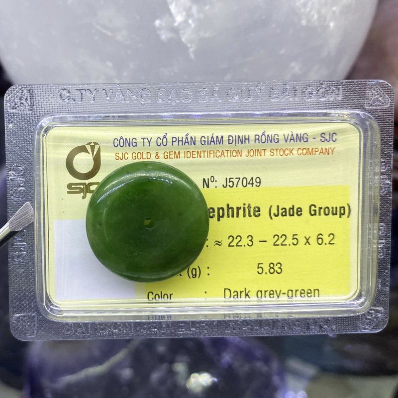 Ngọc Bội Đồng Điếu Ngọc Bích Nephrite Phong Thuỷ Tự Nhiên Kiểm Định